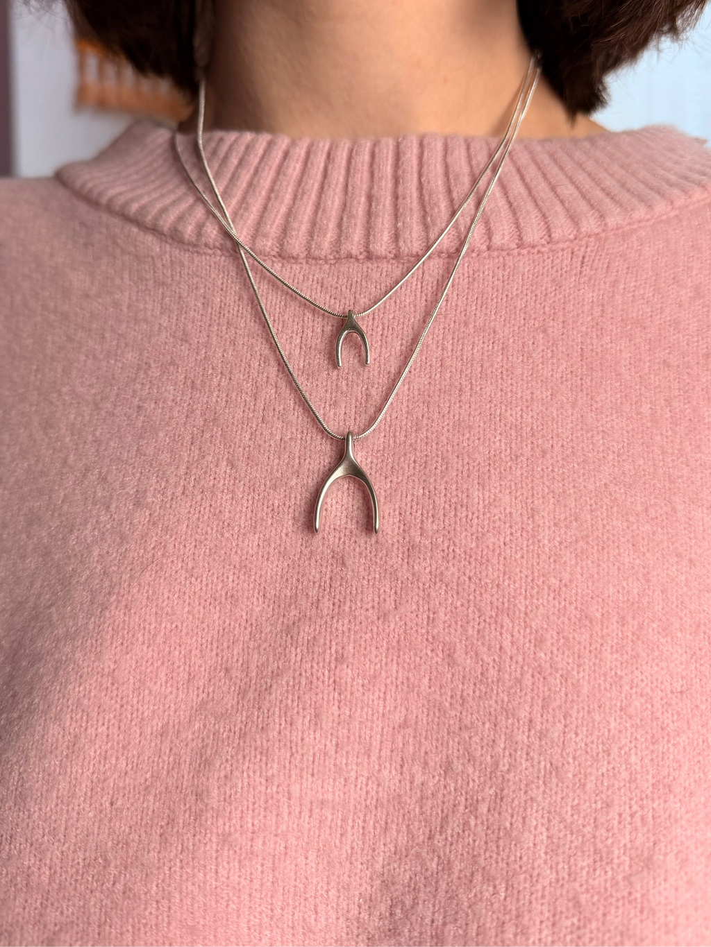 Mini Silver Wishbone
