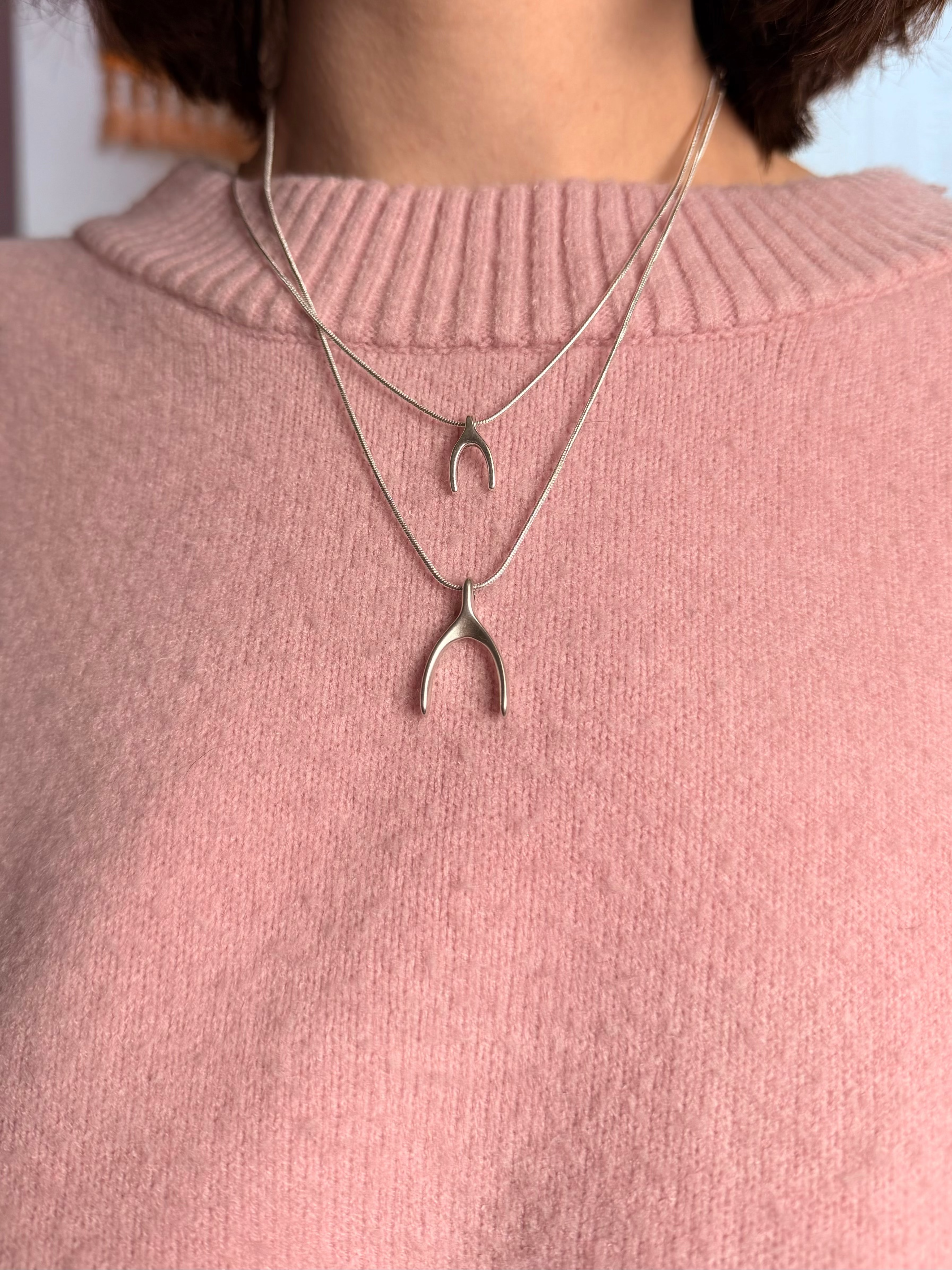 Mini Silver Wishbone